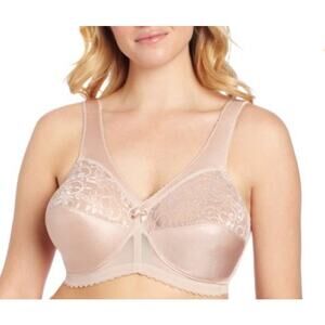 Glamorise Womens 36G Magic Lift Full Figure Support Bra Cream Wireless Unpadded